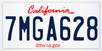 CA license plate 7MGA628