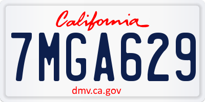 CA license plate 7MGA629