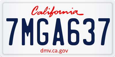 CA license plate 7MGA637