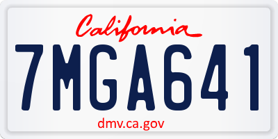 CA license plate 7MGA641