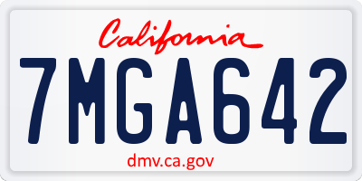 CA license plate 7MGA642