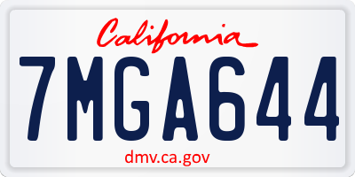 CA license plate 7MGA644