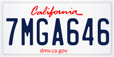 CA license plate 7MGA646