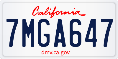 CA license plate 7MGA647