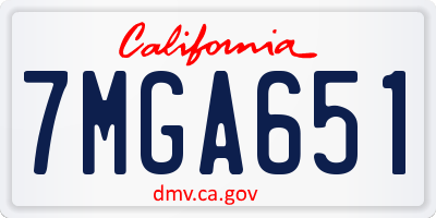 CA license plate 7MGA651