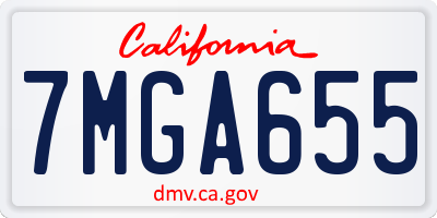 CA license plate 7MGA655