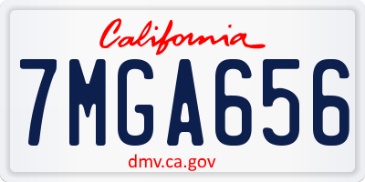 CA license plate 7MGA656