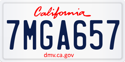 CA license plate 7MGA657