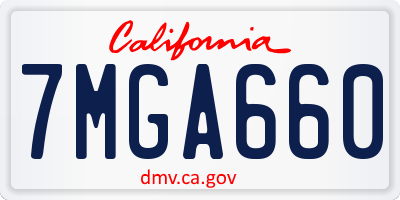 CA license plate 7MGA660