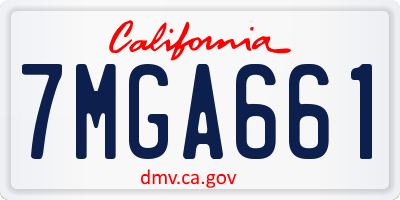 CA license plate 7MGA661