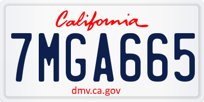 CA license plate 7MGA665