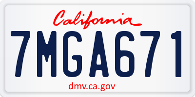 CA license plate 7MGA671