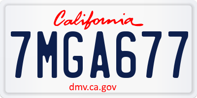 CA license plate 7MGA677