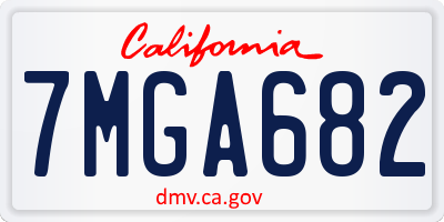 CA license plate 7MGA682