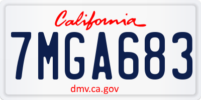 CA license plate 7MGA683