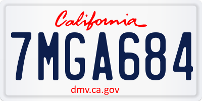 CA license plate 7MGA684