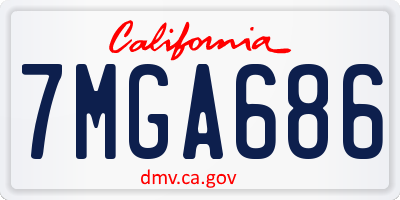 CA license plate 7MGA686