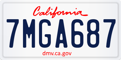 CA license plate 7MGA687