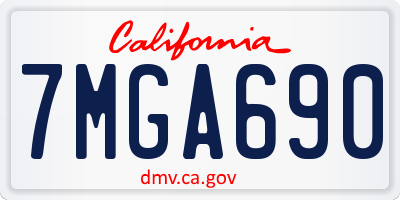 CA license plate 7MGA690