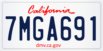 CA license plate 7MGA691