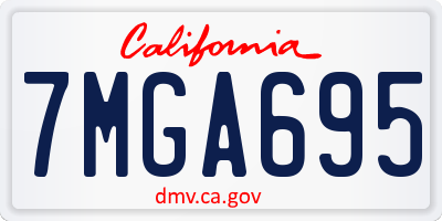 CA license plate 7MGA695