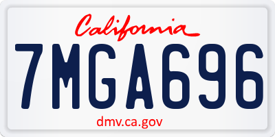 CA license plate 7MGA696