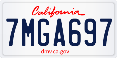 CA license plate 7MGA697