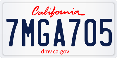 CA license plate 7MGA705