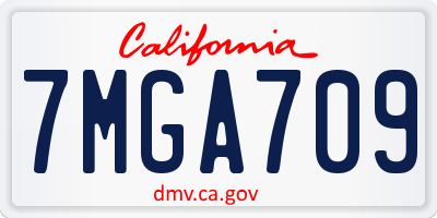 CA license plate 7MGA709