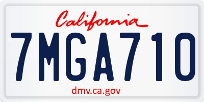 CA license plate 7MGA710