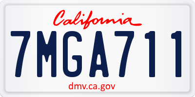 CA license plate 7MGA711