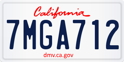 CA license plate 7MGA712