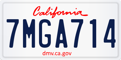CA license plate 7MGA714