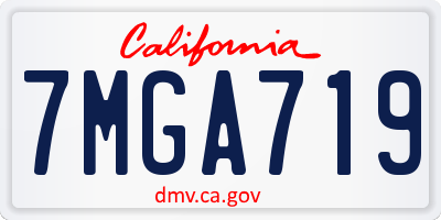 CA license plate 7MGA719