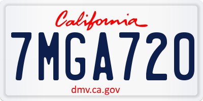 CA license plate 7MGA720