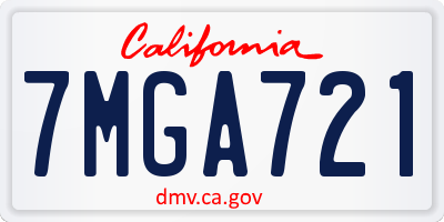 CA license plate 7MGA721