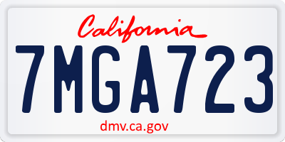 CA license plate 7MGA723