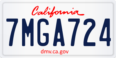 CA license plate 7MGA724