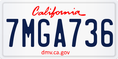 CA license plate 7MGA736