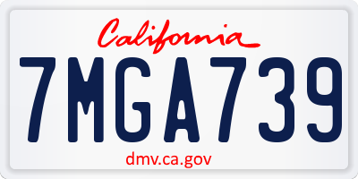 CA license plate 7MGA739