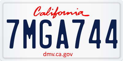 CA license plate 7MGA744