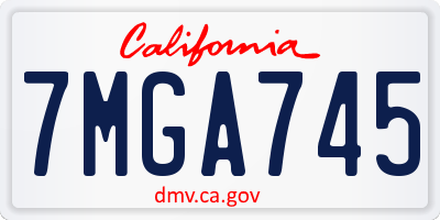 CA license plate 7MGA745