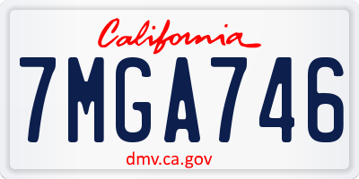 CA license plate 7MGA746