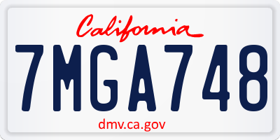 CA license plate 7MGA748