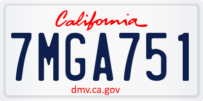 CA license plate 7MGA751