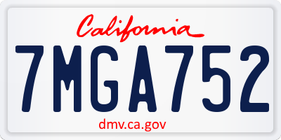 CA license plate 7MGA752