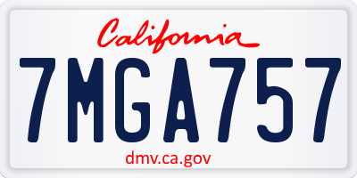 CA license plate 7MGA757