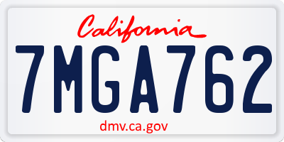 CA license plate 7MGA762