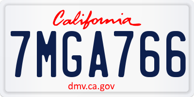 CA license plate 7MGA766