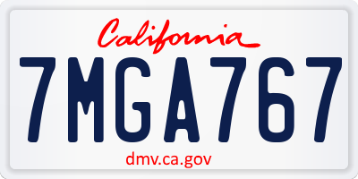 CA license plate 7MGA767